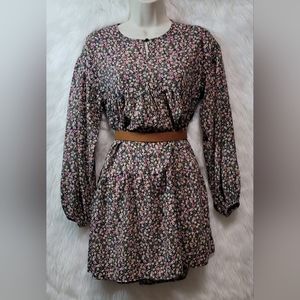 Vero Moda Womens Mini Prairie Flowy Ruffle Floral Smocked Spring Romantic XS